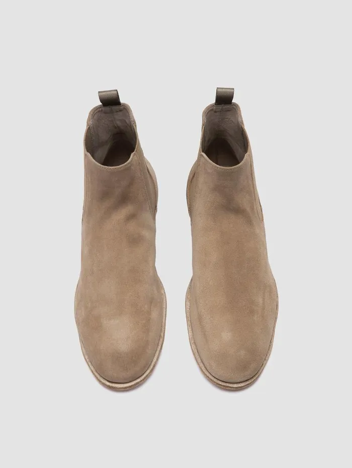 Men Officine Creative Footwear SOLITUDE 004 Taupe Suede Chelsea Boots Men Officine Creative Footwear SOLITUDE 004 Taupe Suede Chelsea Boots