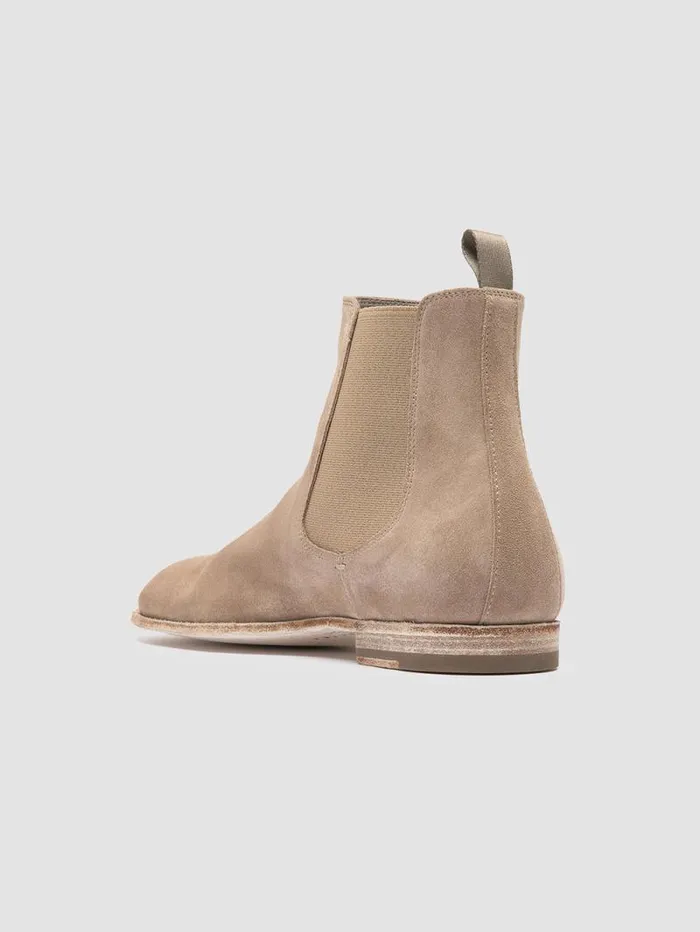 Men Officine Creative Footwear SOLITUDE 004 Taupe Suede Chelsea Boots Men Officine Creative Footwear SOLITUDE 004 Taupe Suede Chelsea Boots