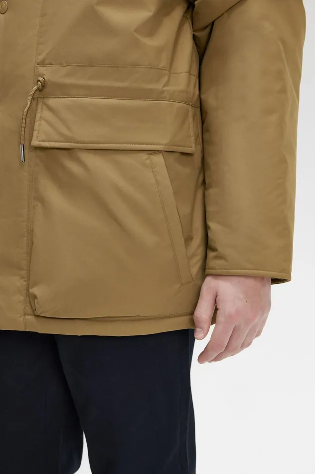 Men Padded Zip Through Jacket Shaded Stone Fred Perry Coats and Jackets