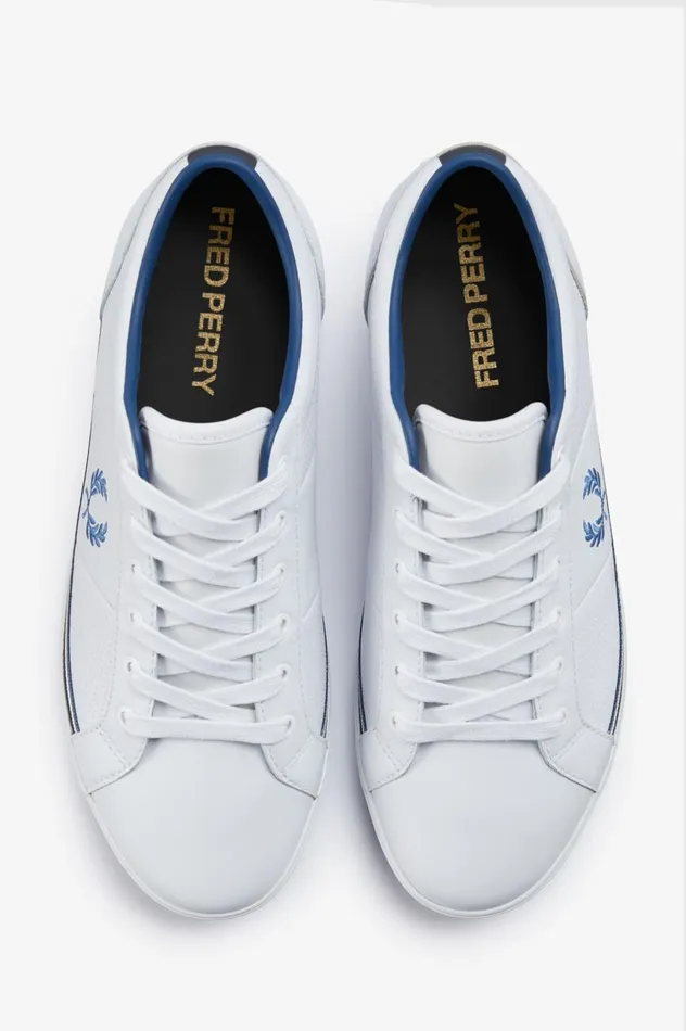 Men Perforated Baseline Whitemidnght Blue Fred Perry Shoes