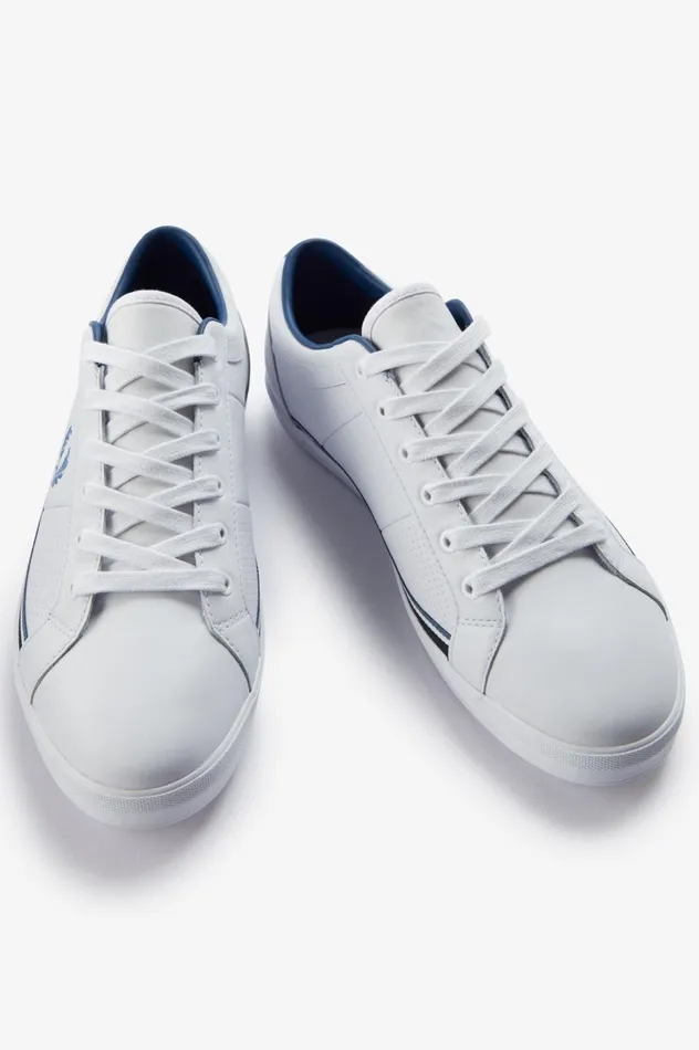 Men Perforated Baseline Whitemidnght Blue Fred Perry Shoes