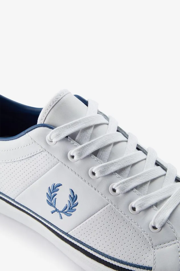 Men Perforated Baseline Whitemidnght Blue Fred Perry Shoes