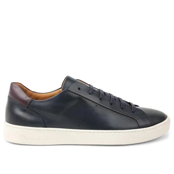 Men Sneakers Bruno Magli Dante LacetoToe Leather Sneaker 8211 Navy