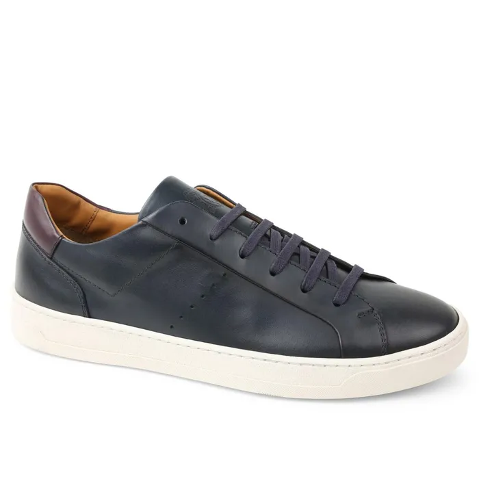 Men Sneakers Bruno Magli Dante LacetoToe Leather Sneaker 8211 Navy