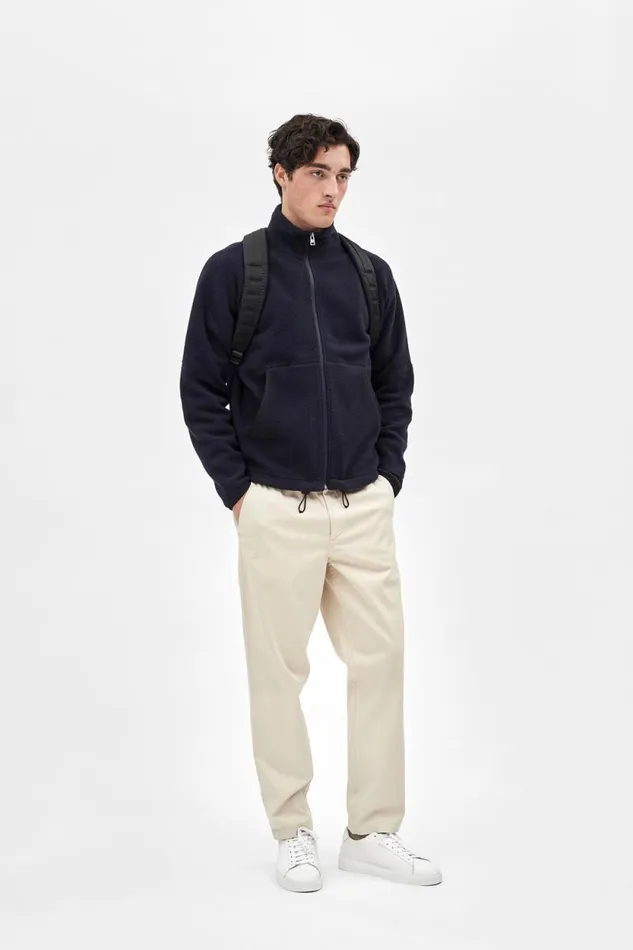 Men Tycho Fleece Full Zip Jacket Dark Navy Norse Projects Outerwear