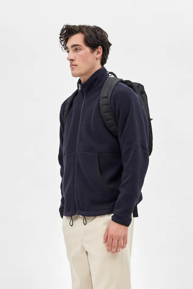 Men Tycho Fleece Full Zip Jacket Dark Navy Norse Projects Outerwear