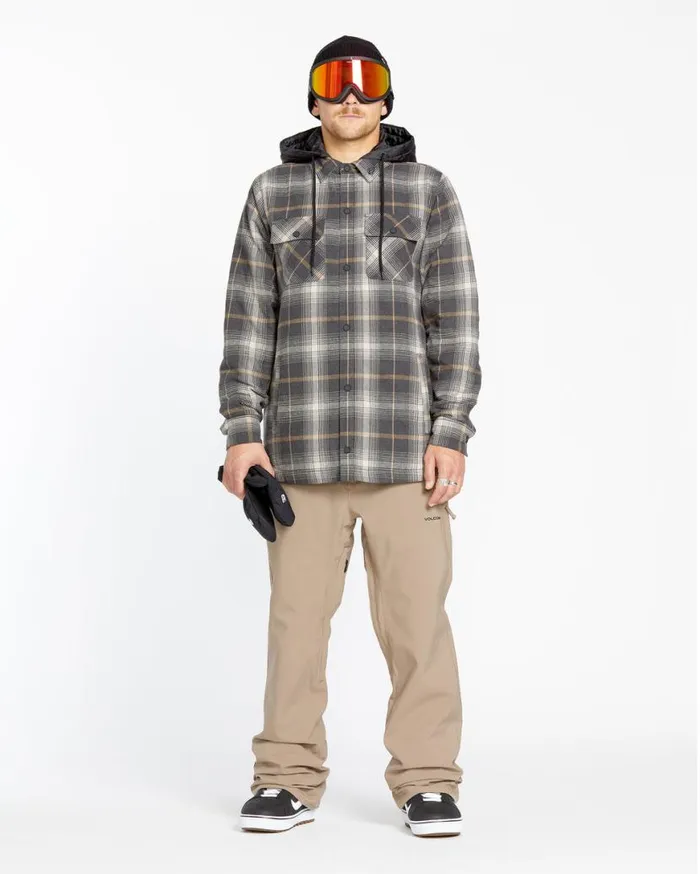 Mens Insulated Riding Flannel 8211 Stone Mens Volcom Jackets
