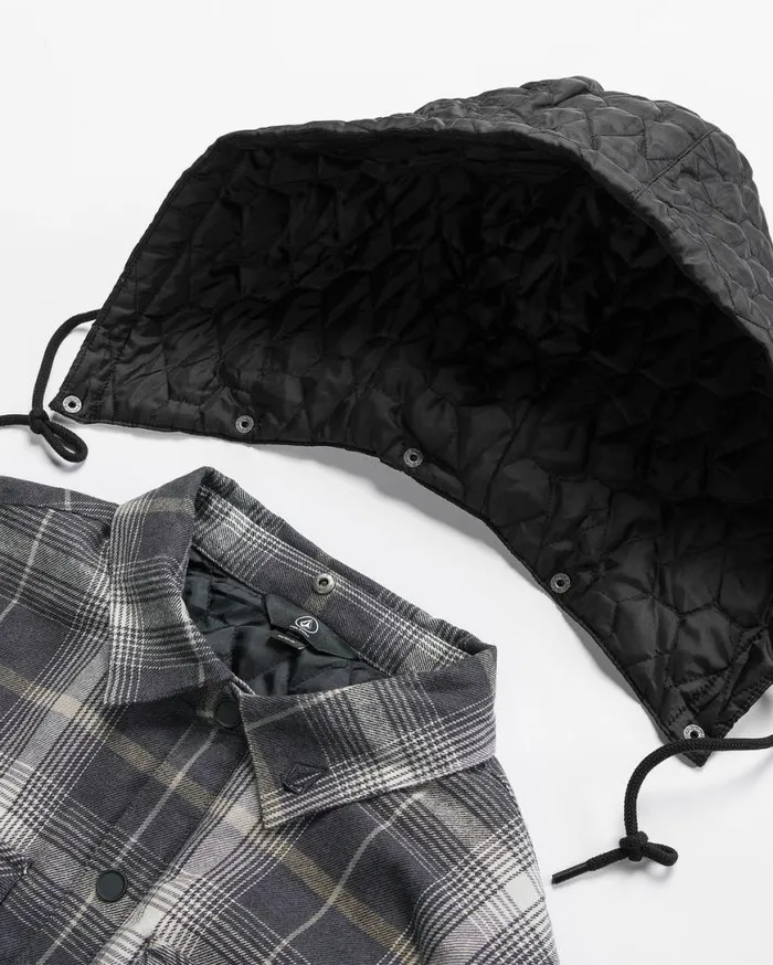 Mens Insulated Riding Flannel 8211 Stone Mens Volcom Jackets