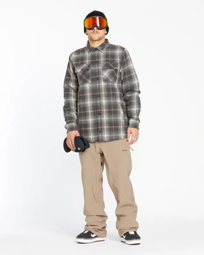 Mens Insulated Riding Flannel 8211 Stone Mens Volcom Jackets