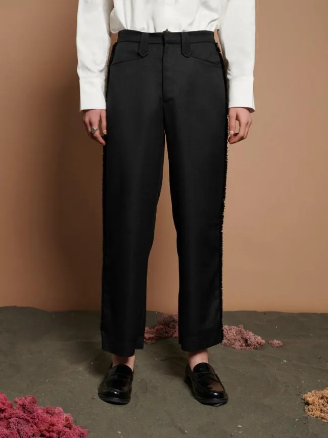 Menswear Cory Fray Trousers Black Ink Sister Jane