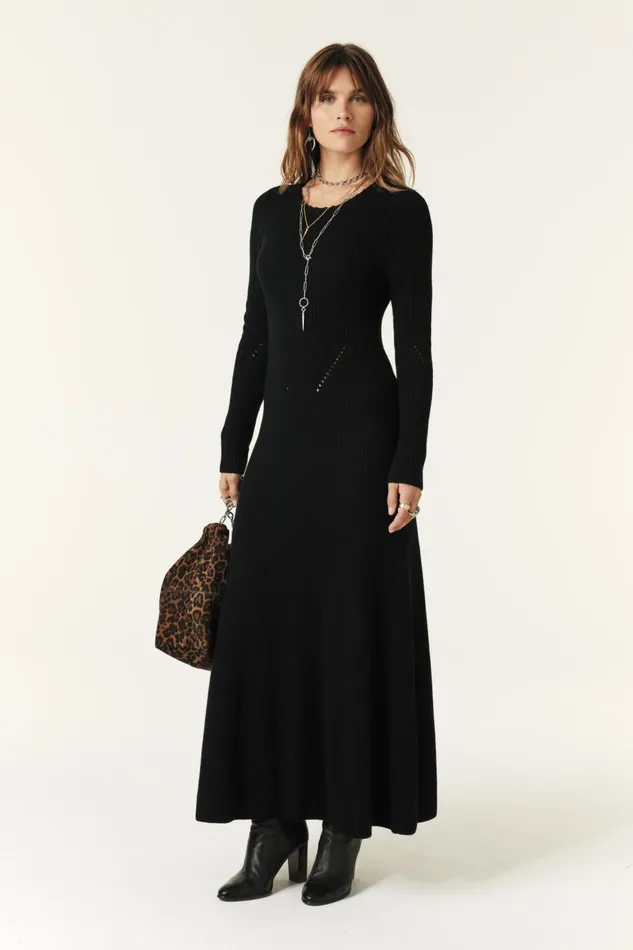 Midi Sweater Dress Petronia Black Women Baandsh Dresses