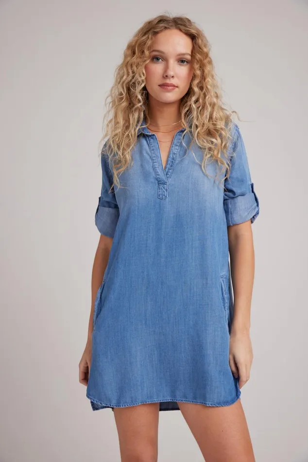 Mini Dresses Women Bella Dahl ALine Rolled Tab Sleeve Dress 8211 Medium Ombre Wash Mini Dresses Women Bella Dahl ALine Rolled Tab Sleeve Dress 8211 Medium Ombre Wash