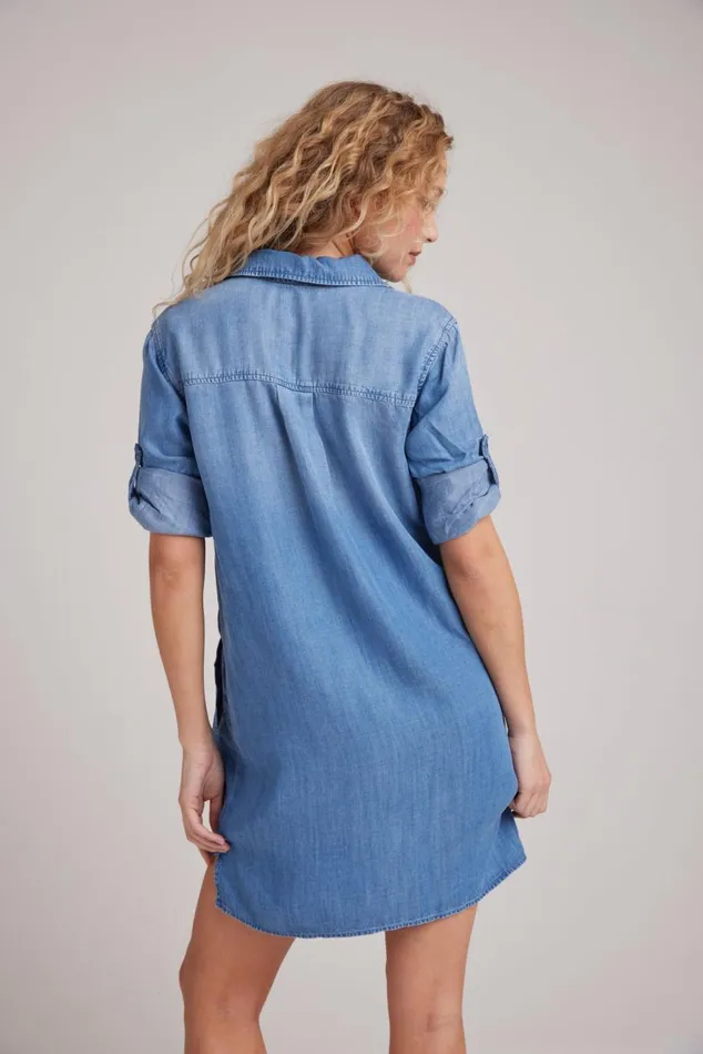 Mini Dresses Women Bella Dahl ALine Rolled Tab Sleeve Dress 8211 Medium Ombre Wash Mini Dresses Women Bella Dahl ALine Rolled Tab Sleeve Dress 8211 Medium Ombre Wash