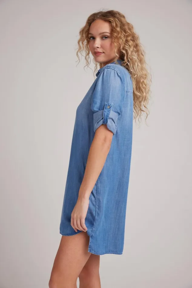 Mini Dresses Women Bella Dahl ALine Rolled Tab Sleeve Dress 8211 Medium Ombre Wash Mini Dresses Women Bella Dahl ALine Rolled Tab Sleeve Dress 8211 Medium Ombre Wash