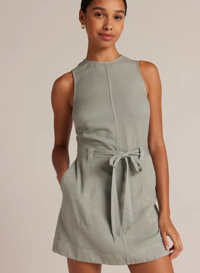 Mini Dresses Women Bella Dahl Fitted Zip Back Dress 8211 Sage Oasis