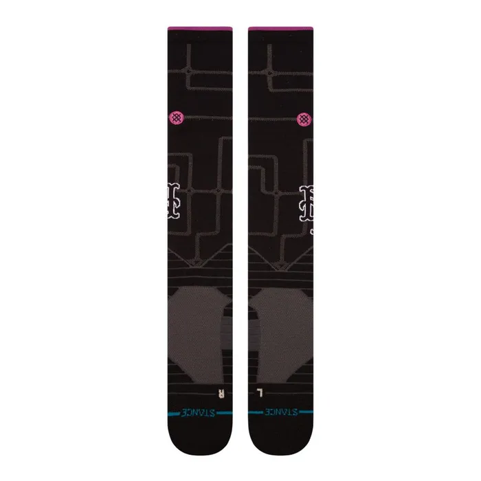 Mlb New York Mets 2024 City Connect Otc Socks New York Mets 8211 Black WomenMen Stance Over The Calf