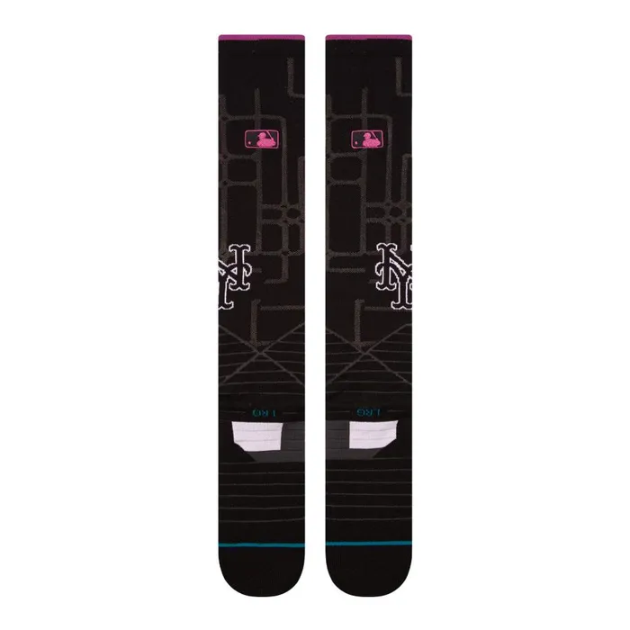 Mlb New York Mets 2024 City Connect Otc Socks New York Mets 8211 Black WomenMen Stance Over The Calf