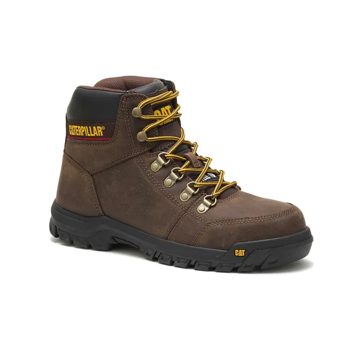 Outline Steel Toe Work Boot Seal Brown Men Cat Footwear Boots