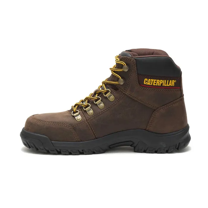Outline Steel Toe Work Boot Seal Brown Men Cat Footwear Boots