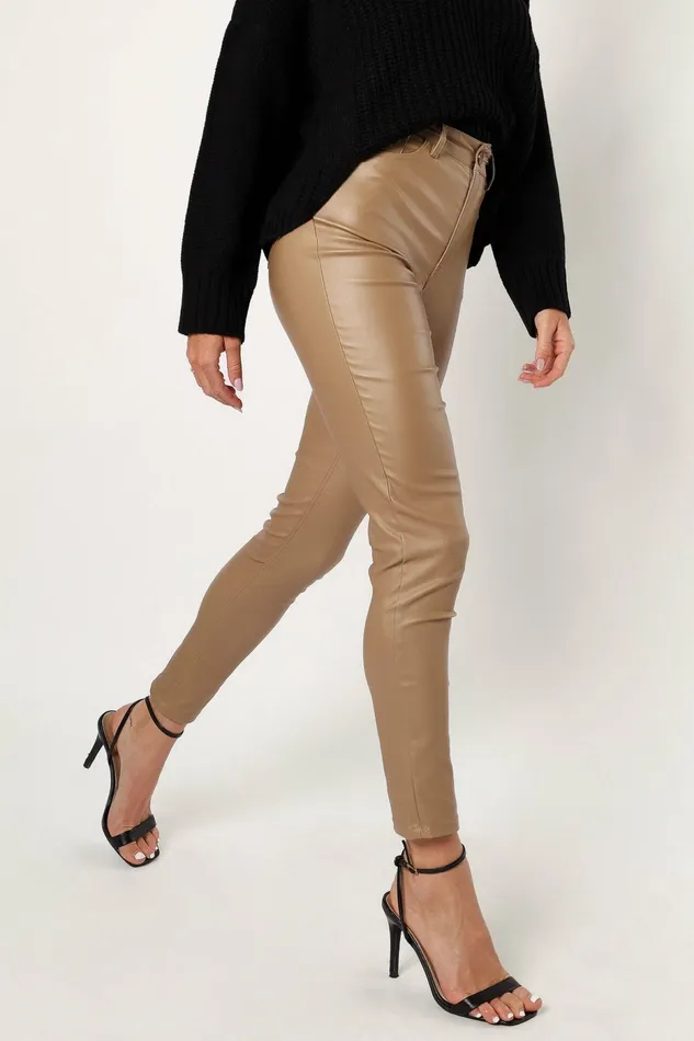 Pants Petal and Pup Women Sammie Vegan Leather Pants Tan