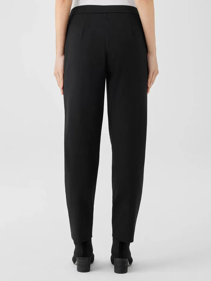 Pants Shorts and Jumpsuits Women Eileen Fisher Cotton Blend Ponte Tapered Pant Black