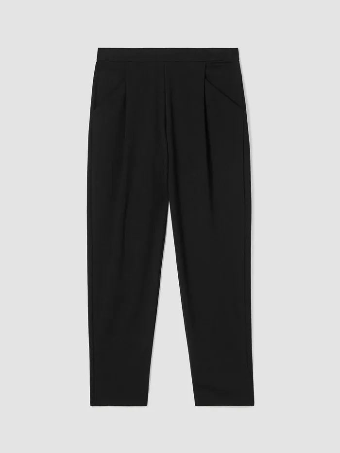 Pants Shorts and Jumpsuits Women Eileen Fisher Cotton Blend Ponte Tapered Pant Black