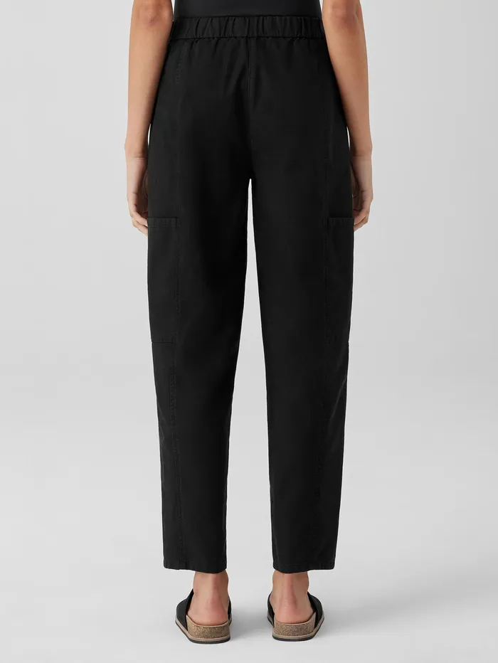 Pants Shorts and Jumpsuits Women Eileen Fisher Cotton Hemp Stretch Lantern Pant Black