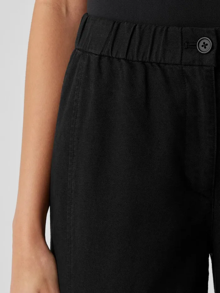 Pants Shorts and Jumpsuits Women Eileen Fisher Cotton Hemp Stretch Lantern Pant Black