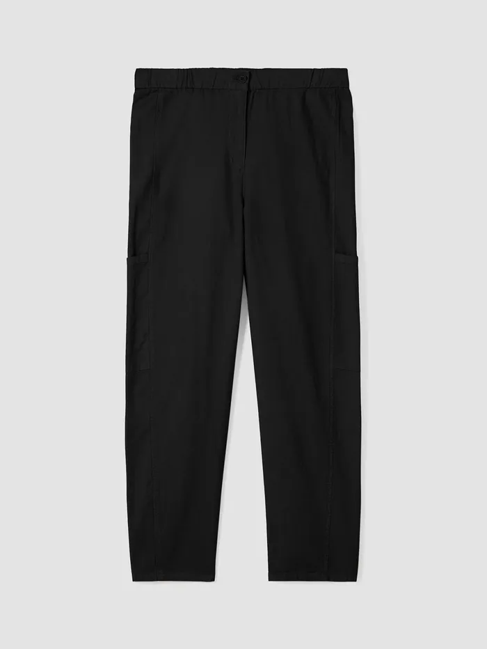 Pants Shorts and Jumpsuits Women Eileen Fisher Cotton Hemp Stretch Lantern Pant Black