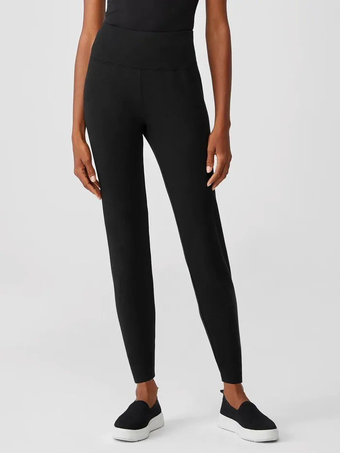 Pants Shorts and Jumpsuits Women Eileen Fisher Cozy Brushed Terry Hug HighWaisted Leggings Black
