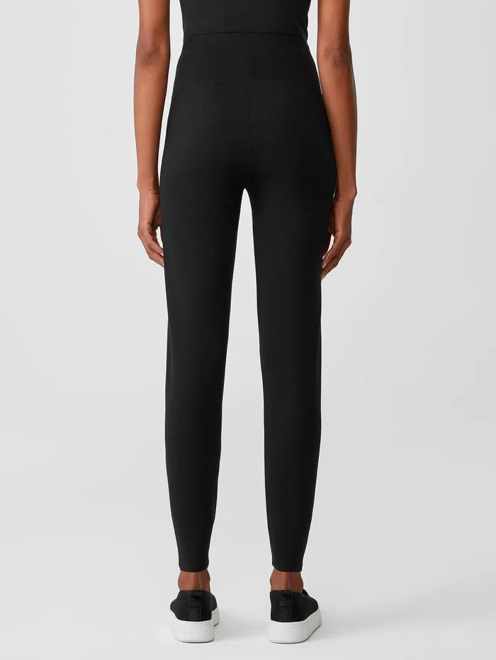 Pants Shorts and Jumpsuits Women Eileen Fisher Cozy Brushed Terry Hug HighWaisted Leggings Black