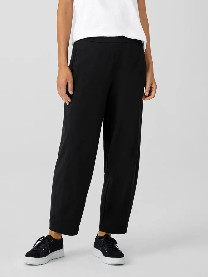 Pants Shorts and Jumpsuits Women Eileen Fisher Traceable Cotton Jersey Lantern Pant Black