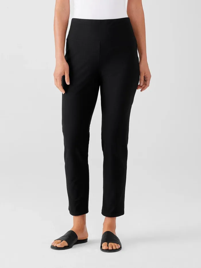 Pants Shorts and Jumpsuits Women Eileen Fisher Washable Stretch Crepe Slim Pant Black