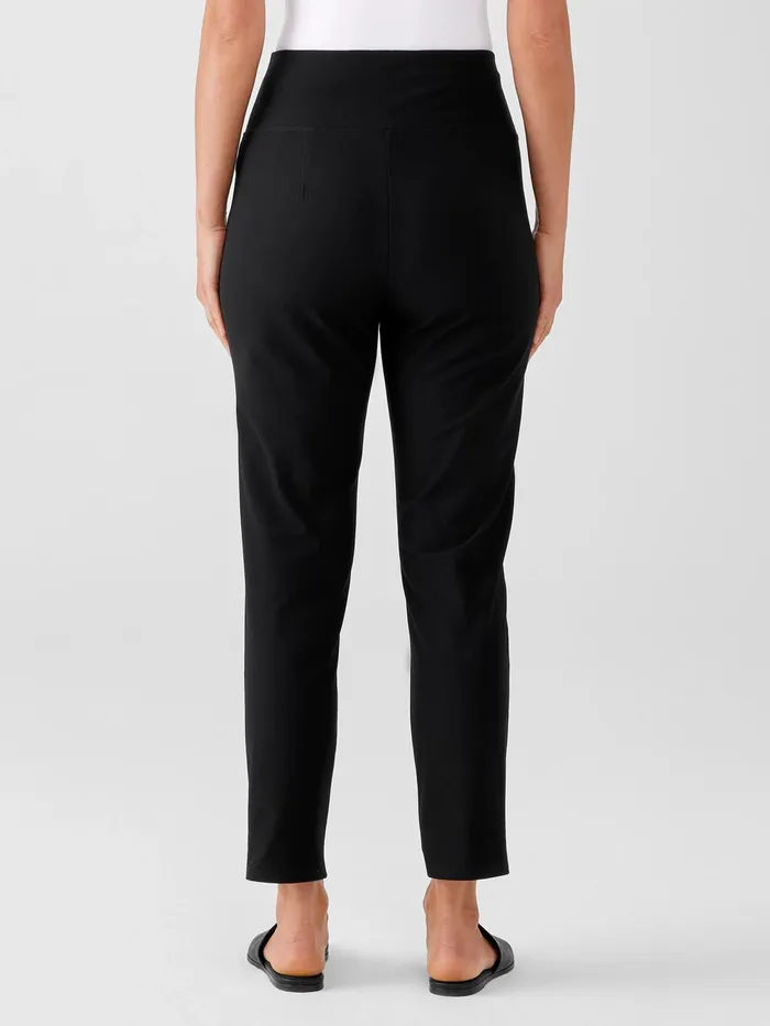Pants Shorts and Jumpsuits Women Eileen Fisher Washable Stretch Crepe Slim Pant Black