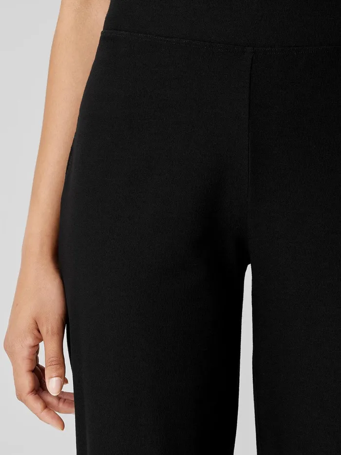 Pants Shorts and Jumpsuits Women Eileen Fisher Washable Stretch Crepe Straight Pant Black