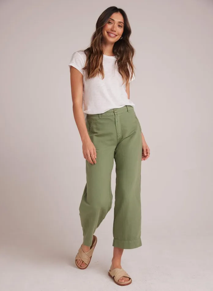 Pants Women Bella Dahl Claire Welt Pocket Crop 8211 Lush Foliage