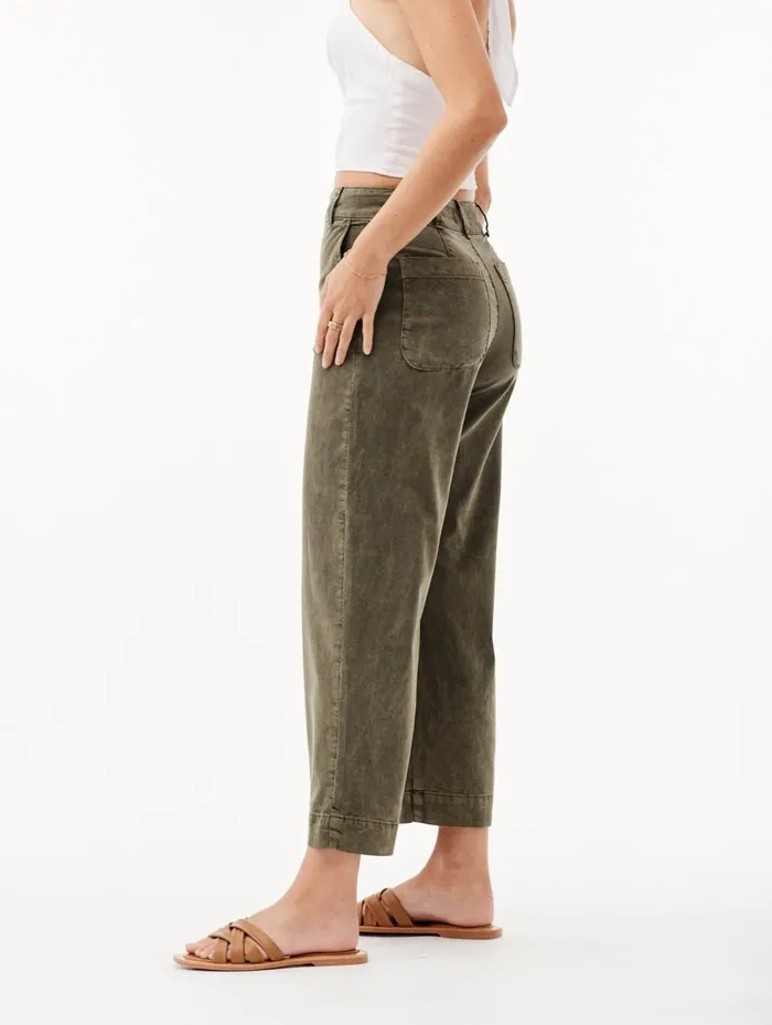 Pants Women Bella Dahl Saige Wide Leg Crop 8211 Washed Army Pants Women Bella Dahl Saige Wide Leg Crop 8211 Washed Army