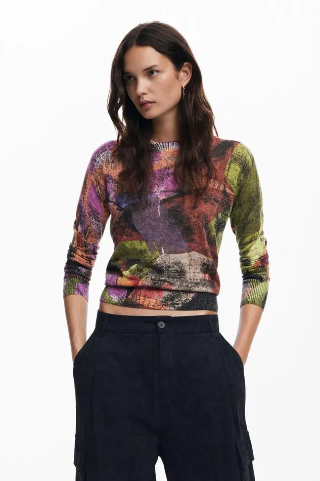 Pants Women Desigual M Christian Lacroix Printed Cargo Pants Black