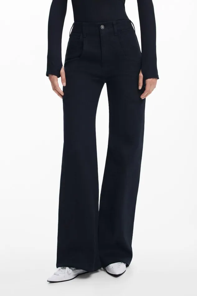 Pants Women Desigual Maitrepierre Wide Leg Jeans Black
