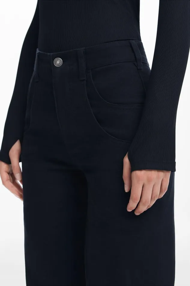 Pants Women Desigual Maitrepierre Wide Leg Jeans Black