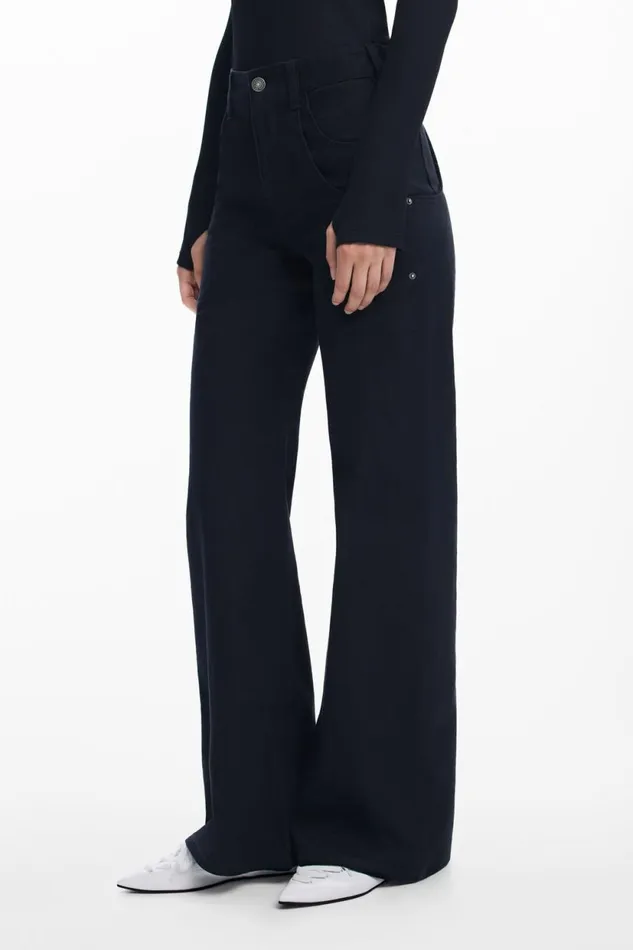 Pants Women Desigual Maitrepierre Wide Leg Jeans Black