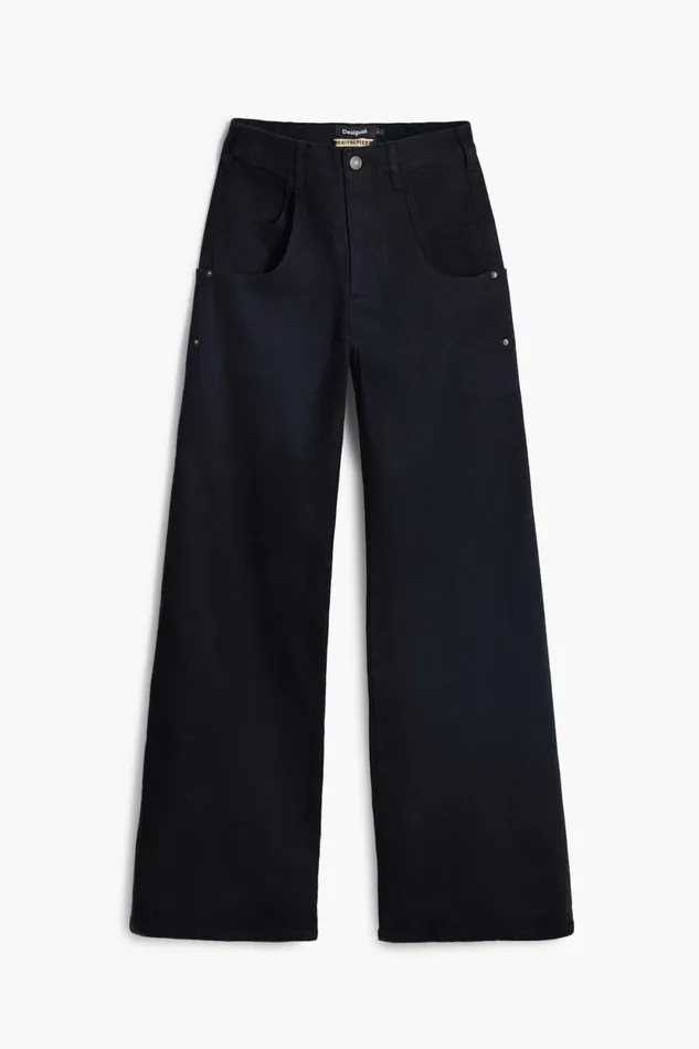 Pants Women Desigual Maitrepierre Wide Leg Jeans Black
