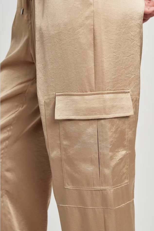Pants Women Elie Tahari Cargo Satin Pant Rattan