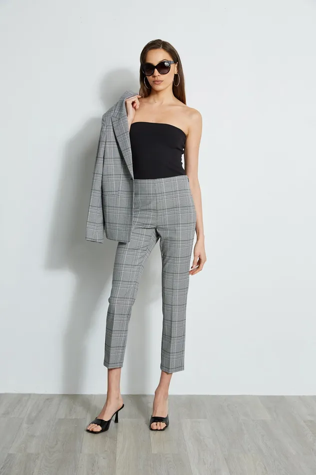 Pants Women Elie Tahari Plaid Ankle Pant MADELYN PLAID