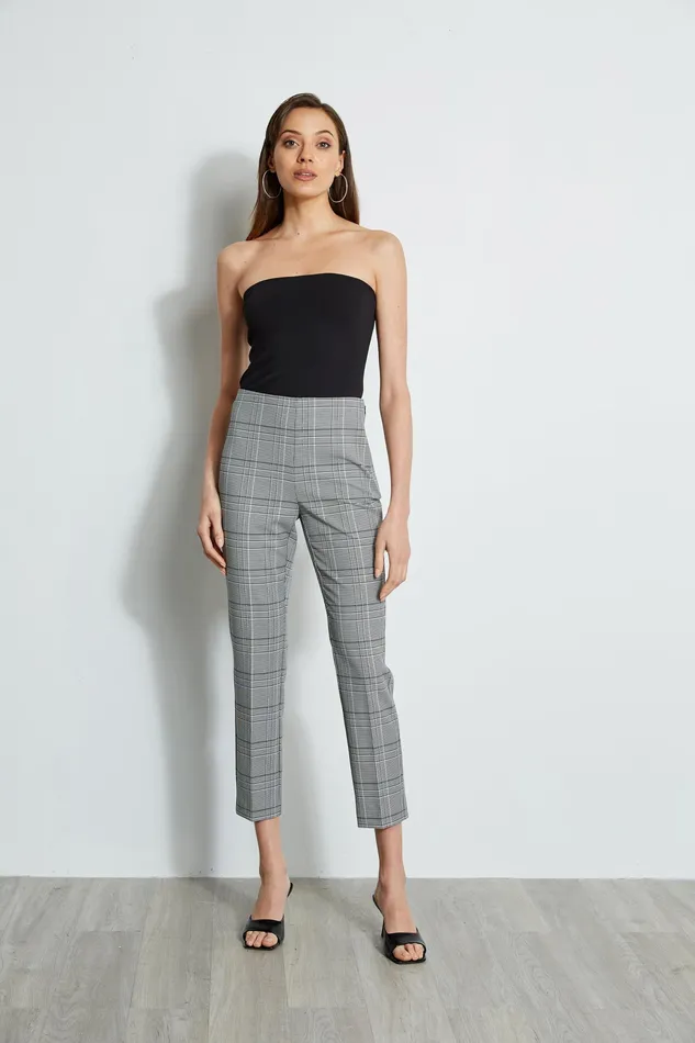 Pants Women Elie Tahari Plaid Ankle Pant MADELYN PLAID