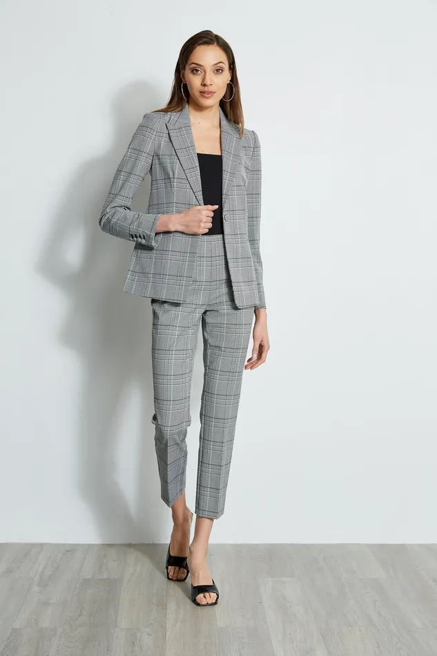 Pants Women Elie Tahari Plaid Ankle Pant MADELYN PLAID