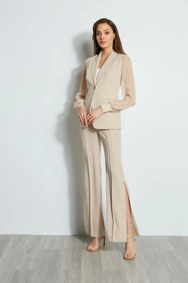 Pants Women Elie Tahari Side Slit Pant ISLAND SAND