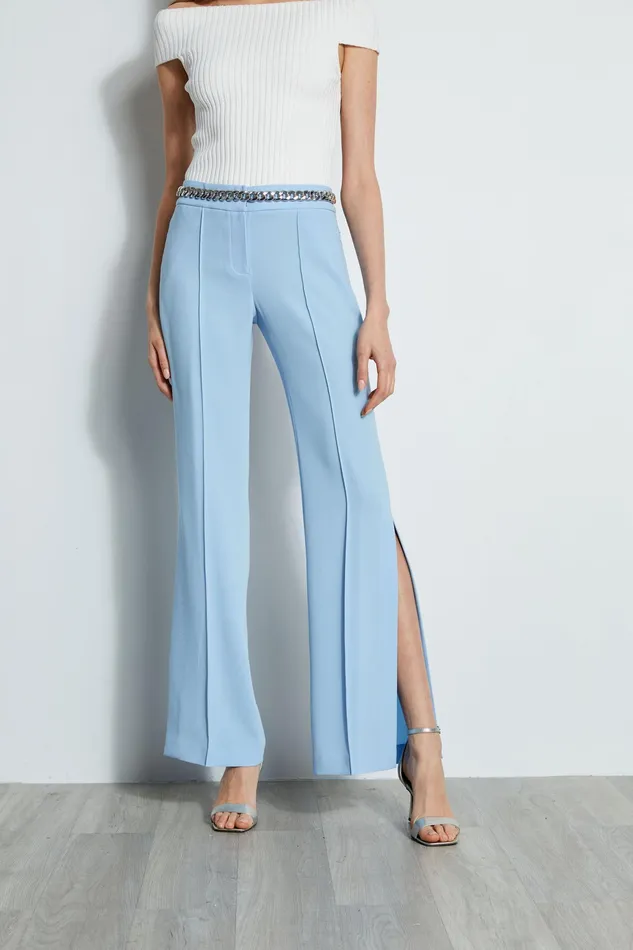 Pants Women Elie Tahari Side Slit Pant WATER BLUE