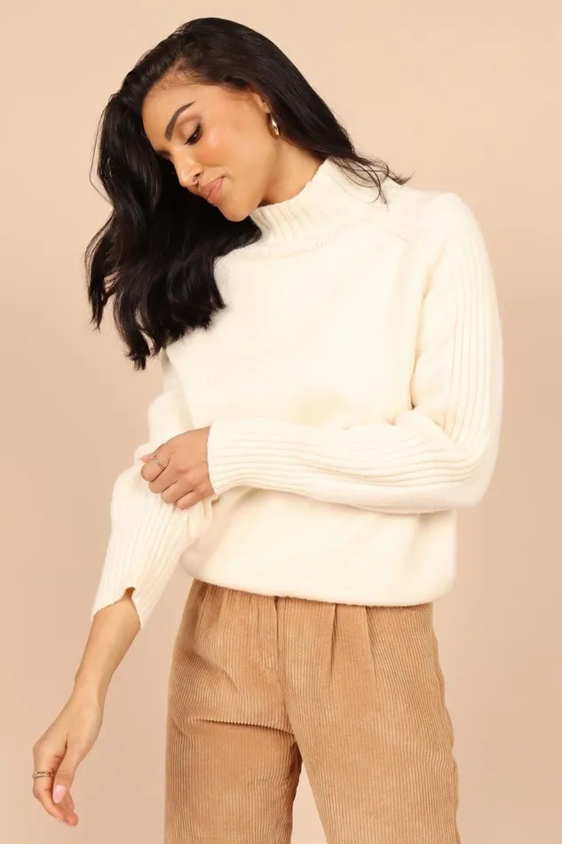 Petal and Pup Cersi Knit Sweater Cream Women Sweaters
