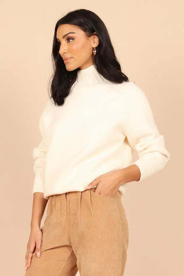 Petal and Pup Cersi Knit Sweater Cream Women Sweaters